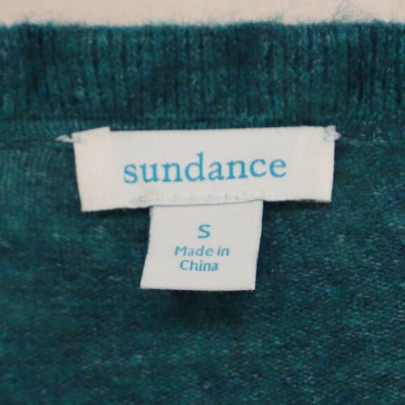 SUNDANCE Ruffle Aileen Sweater in Teal Wool Cashmere Blend Size S - Picture 5 of 6